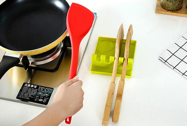 Kitchen Cooking Tools Kitchen Silicone Spoon Rest Utensil Spatula Holder Heat Resistant